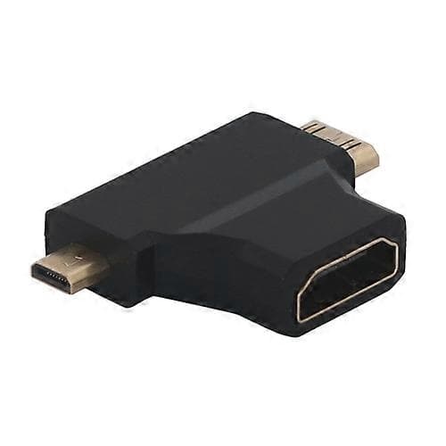 Kombinationsadapter Micro HDMI Han & Mini HDMI Han til HDMI Hun 2 i 1
