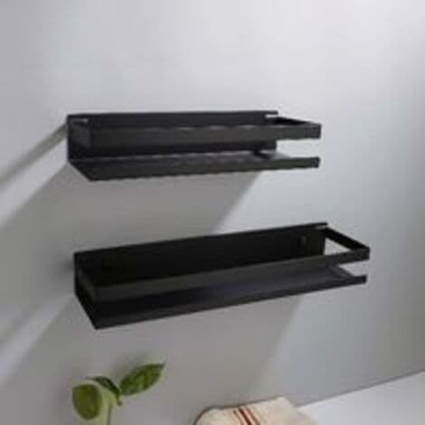 Bathroom Wall Shelf - 20-40 cm - Modern - Matte Black - For Bathroom, Kitchen, Shower (3010.56cm)
