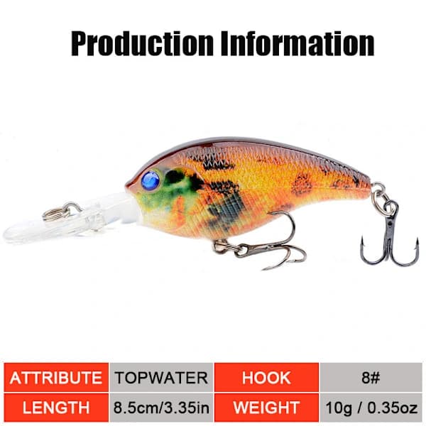 8 st Minnow Fiskedrag Set Crankbaits Trekantig Krok Bas Öring Beten Utrustning