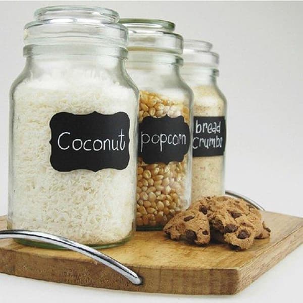 36 X | Chalkboard sticker | Chalkboard | Wall sticker | Jars | Herbs | Kitchen | Decoration | Crafts