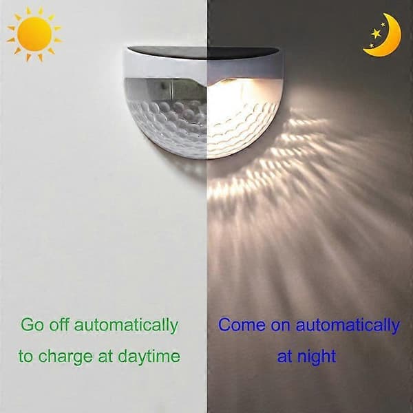 Solar Lamp Outdoor Lighting Medium Control Induction Yard Decoration Solar Fence Wall Lamp Semicircular Energy (Warm Light)