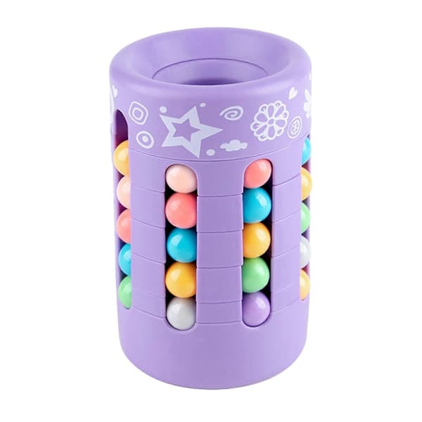 3D Stressavlastende Magic Beans Pennholder Puslespillkube med Roterende Bevegelse[HK] blå blue