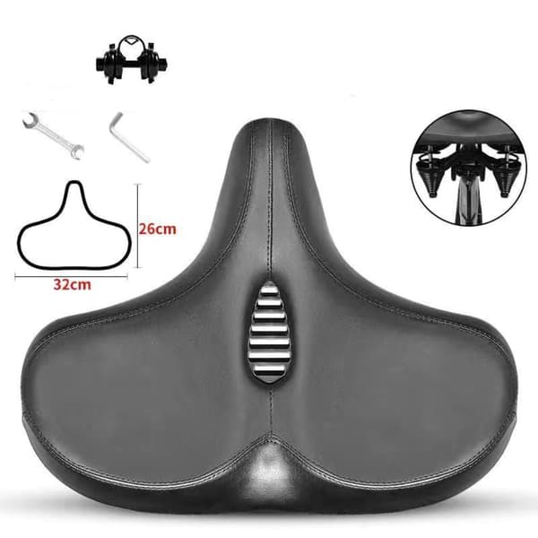 Ekstra Bred Smertefri Cykelsadel Komfortabel Cykelsadel - Ekstra Bred Blød Polstring Ventilerende Ergonomisk