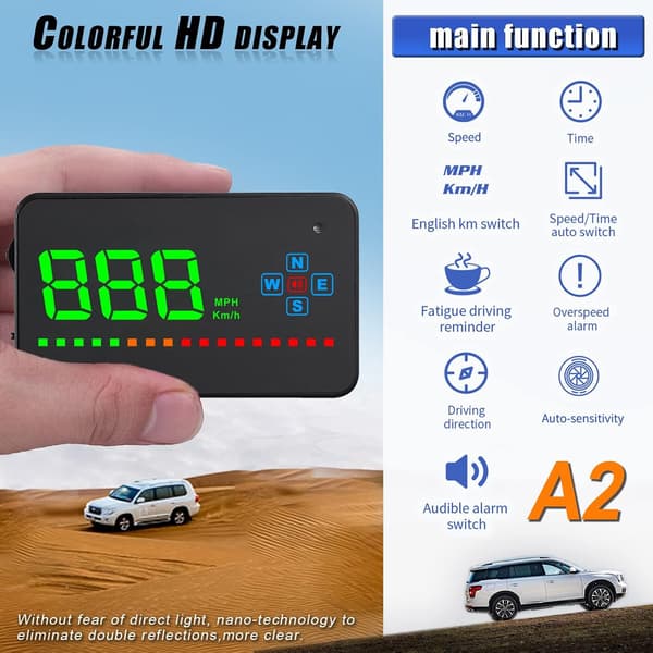 Automatisk head-up-display, GPS head-up-display for biler og lastebiler, LED frontrute-projektor, GPS-turteller