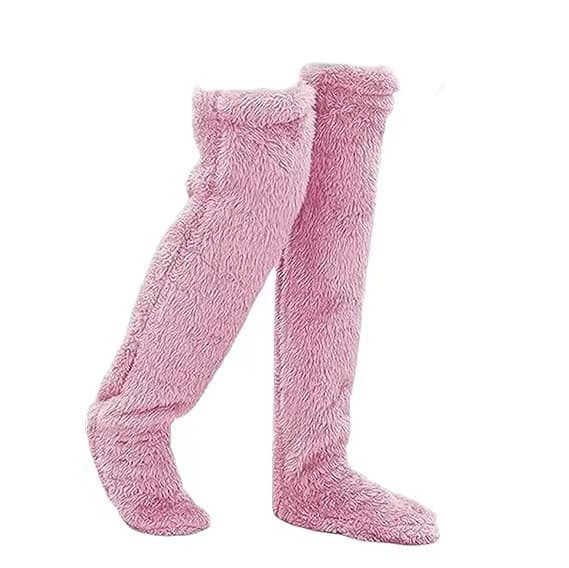 Snuggs Hyggelige Strømper Lårhøje Knæhøje Bløde Pote Høje Strømper Blå blå blått