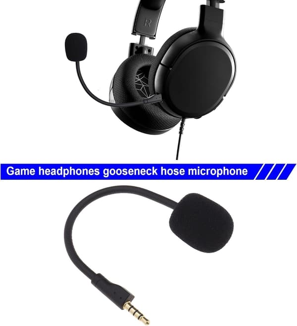 Replacement Gaming Headset Microphone with Foam Cover, Compatible with Steelseries Arctis 1 RAW, Detachable Microphone, Gaming Mic, Black