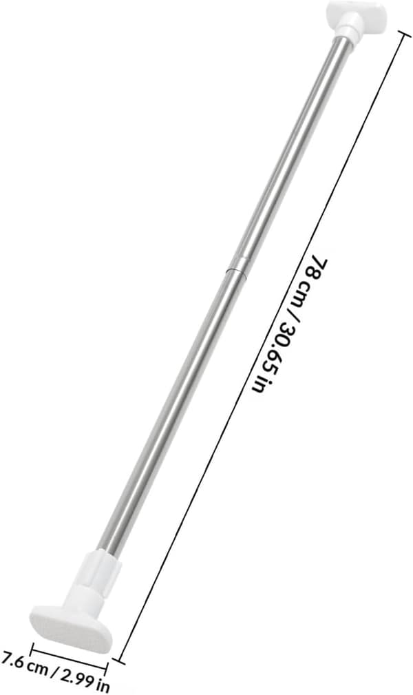 Adjustable Shower Curtain Rod, No Drilling, Tension Rod with Telescopic Design