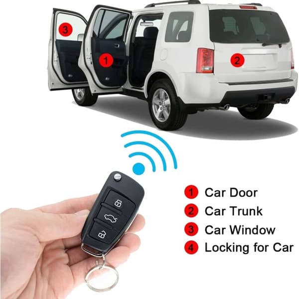 Car Central Lock 3 Button with LED Prompt Light Start Stop Alarm Security Remote Control Car Accessories