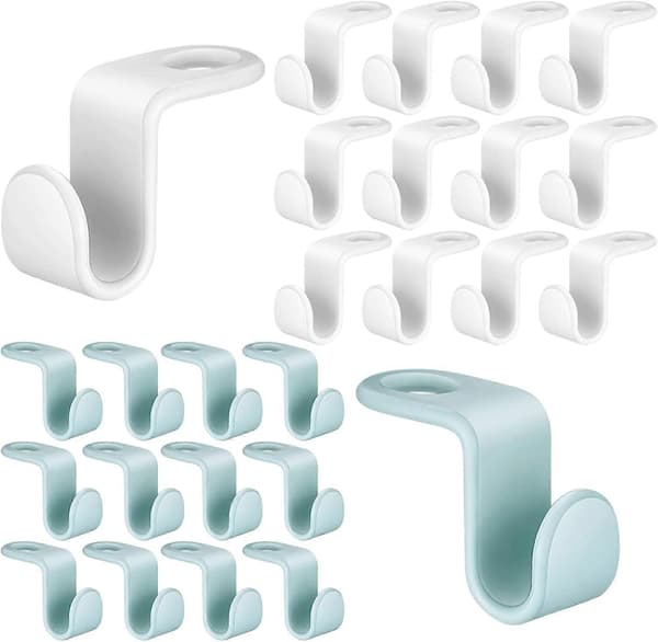 50 Pieces Clothes Hanger Connector Hanger Extension Clips Connecting Hooks, Connecting Hook Mini Cascade Hanger (Two Colors)