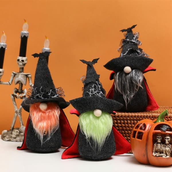 Halloween Gnomes Decor Halloween Doll Party Makeup Bat Hat Doll for Halloween Party Decorations B