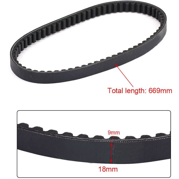Drivrem, sort gummidrivrem til GY6 50CC scooter 139QMB 669-18-30