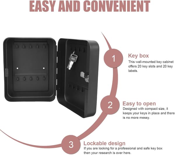 Key Cabinet Key Storage Box Compartment Box Cabinet for Home Office Wall Mounted