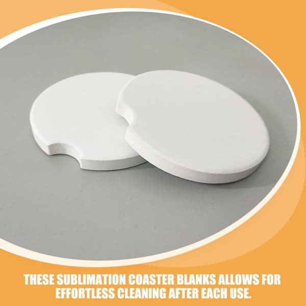 Sublimation Ceramic Blanks Easy Cleaning 24 Pcs Round Shape Protects Car Cup Holders