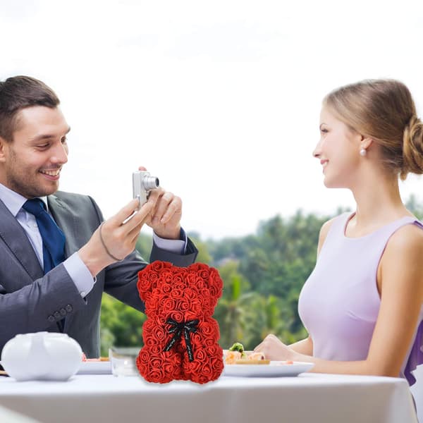 Rosebamse til Mors Dag og Valentinsdag, med æske (rød)
