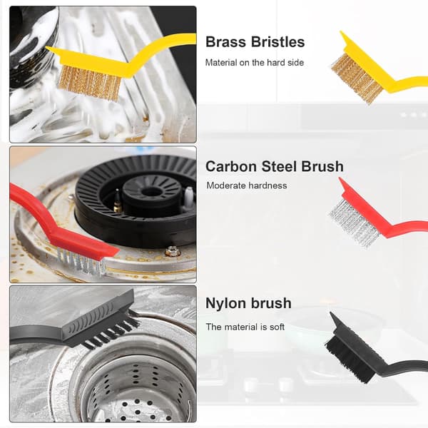 2 pcs cleaning scraper for ovens, stoves, induction hobs, freezer stainless steel multi kitchen scraper with whetstone 3 pcs cleaning brushes (red and black)