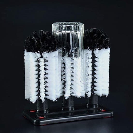 Water Bottle Cleaning Brush 3-Heads with Suction Cup for Glass Kitchen [Ho]