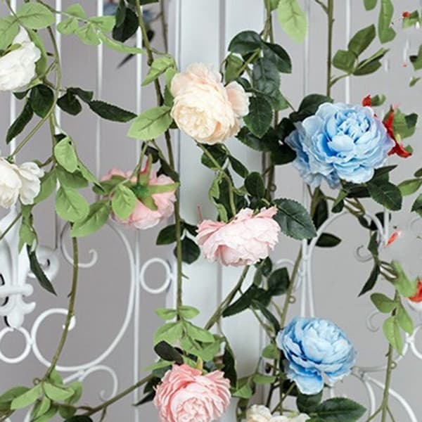 2 st Champagne Simulation Körsbärsblomma Vin Bröllopsdekoration DIY Rottingkrans Trädgårdsdekoration