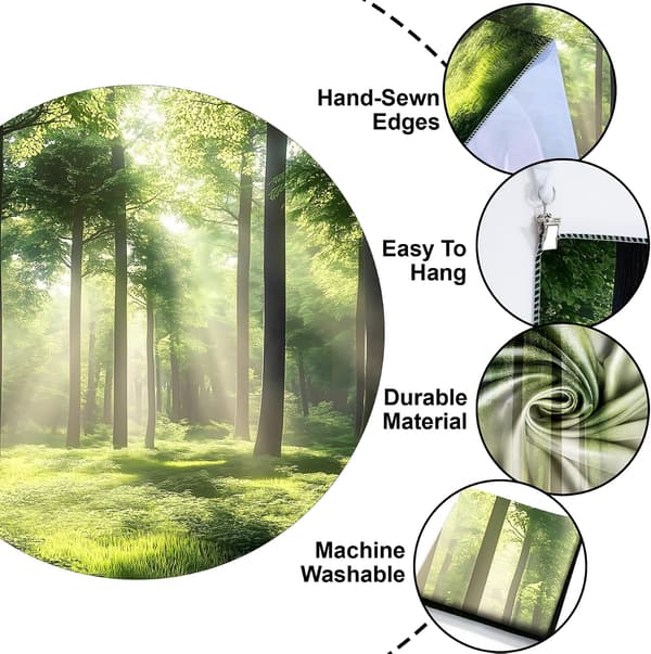 95*70cm Sademetsämaisema Gobeliini Seinävaate Vihreä Metsä Gobeliini Tie Puu Gobeliini Luonnonmaisema Sumuinen Gobeliini