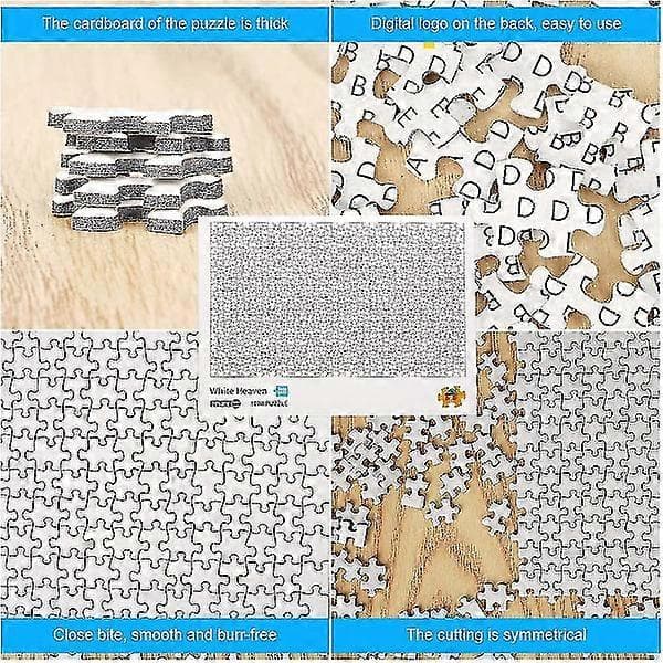 1000 Pieces White Puzzle. Blank Puzzle to Paint Yourself. 42 cm * 29.7 cm 2 mm