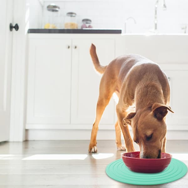 Måtte til hunde- og kattefoderskål, vandtæt måtte til kæledyrsfoder, skridsikker silikonemåtte til fodring af kæledyr