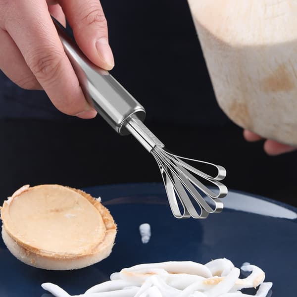 Teräskaavin kookospähkinälle, kotitalousväline, keittiö, kookospähkinähöylä, tarvikkeet