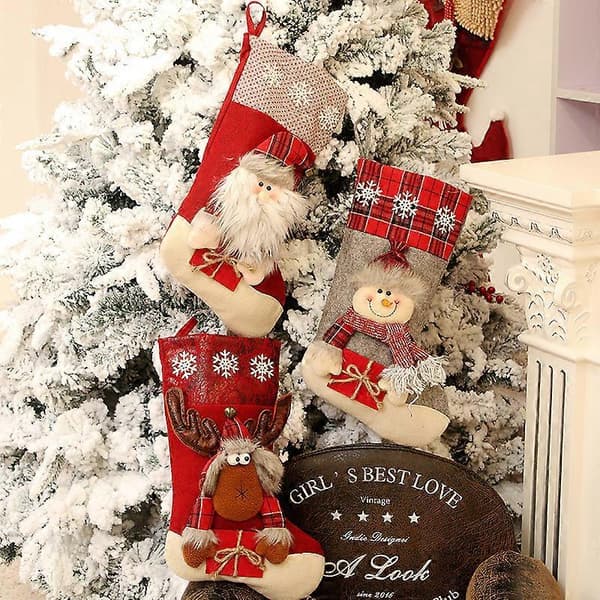 Julstrumpor 3-pack Söta Julstrumpor, Julstrumpa (FMY)