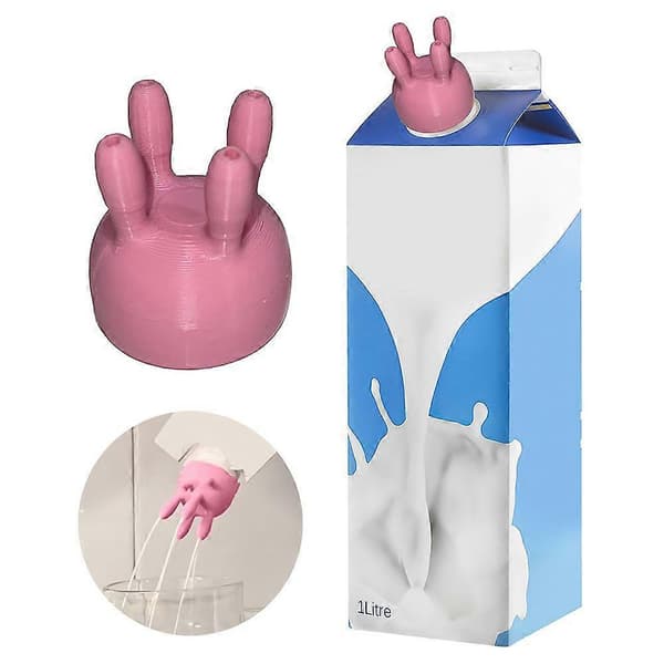 Ko-yver Mælkekartonlåg Sjov Dispenser Spildfri Hældetud Dæksler til Mælkeflasker 2 stk. 2pcs