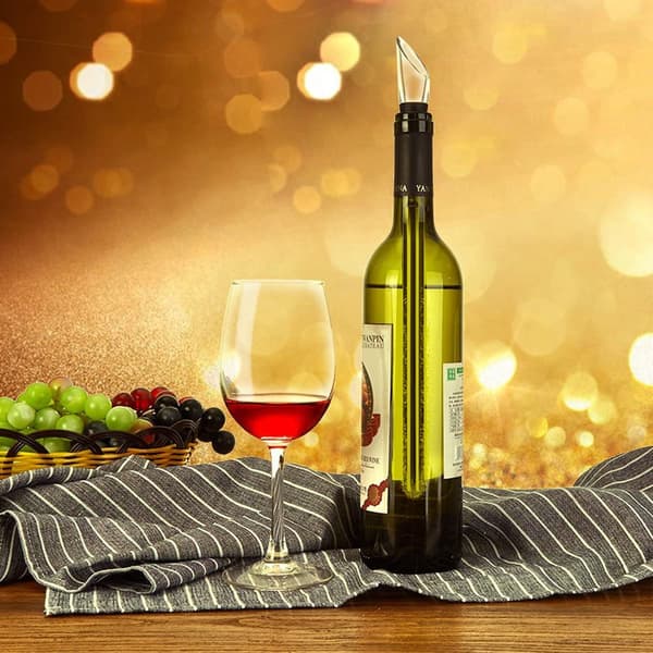 Vin køler, vin køler med vinkølestav i rustfrit stål og kølestav, vin køler med hældetud