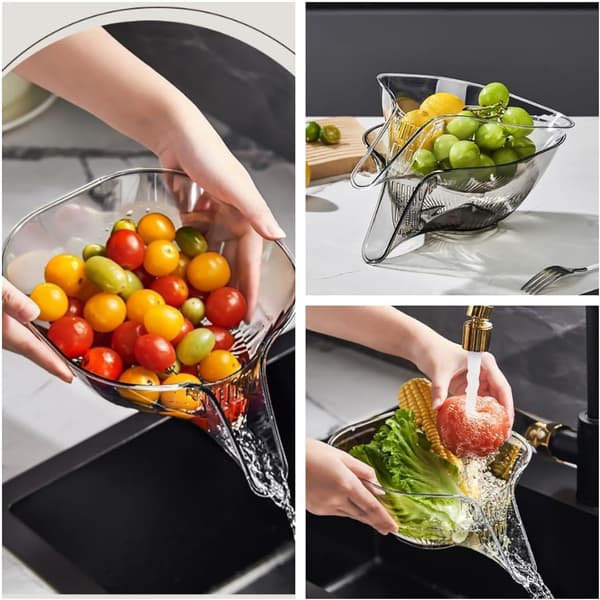 2-pack Drain Basket, Kitchen Drain Basket, Multifunctional Drain Basket, Large Capacity Vegetable Washing Basket