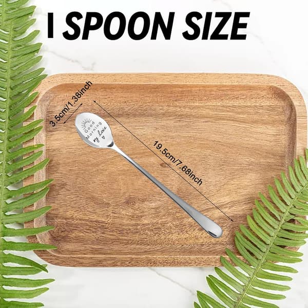 Personalized Spoon, Engraved Stainless Steel Coffee Spoon, Teaspoon, Dessert Spoon, Gift for Engagement, Valentine's Day