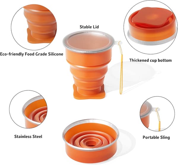 Silicone Collapsible Mug - Foldable Reusable Drinking Cup for Travel, Camping, Outdoors | Portable & Leak-Proof