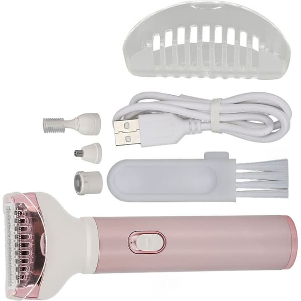 4-i-1 genopladelig hårfjerner til kvinder: multifunktionel epilator til øjenbryn, skæg, næse og krop.