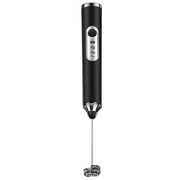 Cordless Handheld Electric Egg Beater, Milk Frother for Coffee, Baking, Kitchen, Black