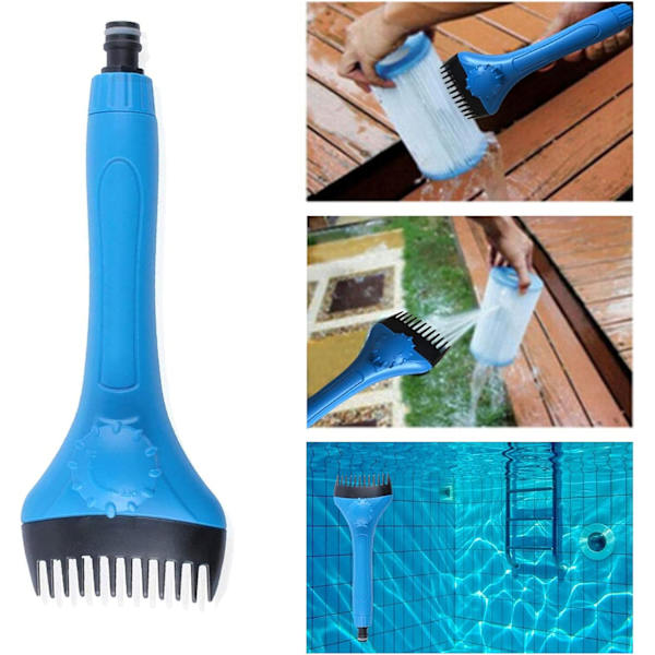 Pool Filter Cartridge Cleaning Tool Removes Debris