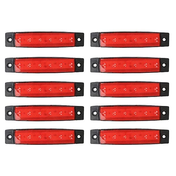 10X 12V LED Rødt Posisjonslys Sidemarkeringslys Indikatorlampe Stripe Lastebil Tilhenger