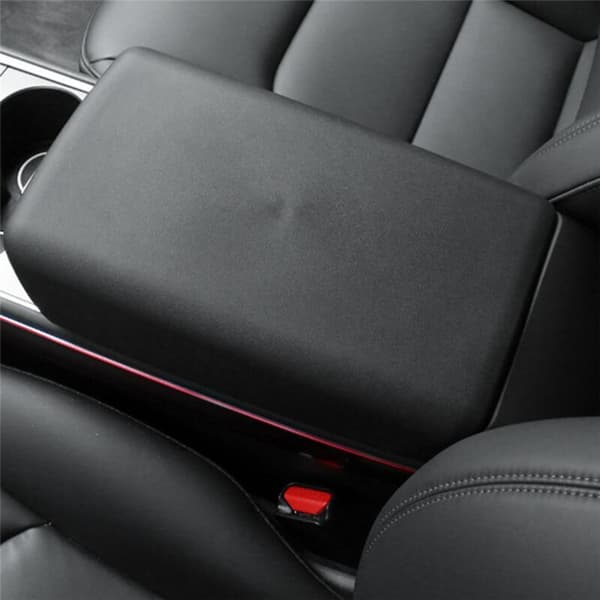 Black Center Console Armrest Cover Decorative Sticker Car Accessories for Model3/Y