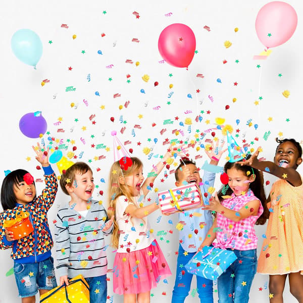 6000 stk. Happy Birthday farvet papir Multicolor folie
