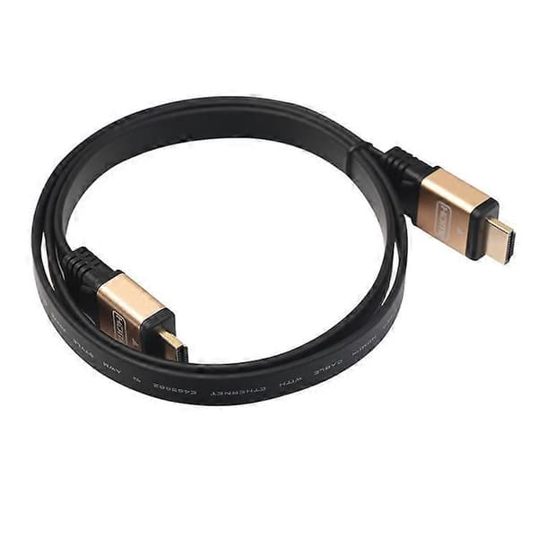 3m HDMI 2.0 4K 30AWG HD 3D 18 Gbps Ethernet Audio Return Fladt HDMI-kabel - Guldfarve