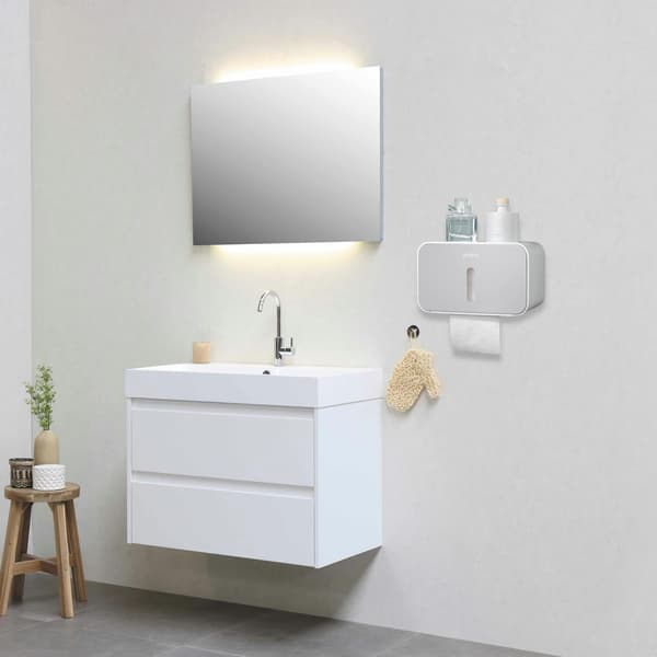Wall Mounted Self-Adhesive Paper Towel Holder Roll Tissue Holder Tissue Storage Box Waterproof and Dustproof No Drilling