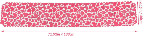 Heart Printed Table Runner Valentine's Day Decorative Tablecloth Red Table Runner