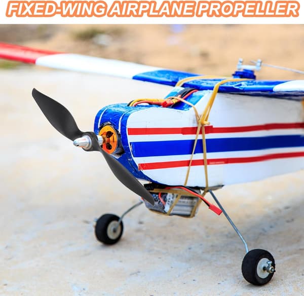 2 stk 12x6 tommer propell RC-propeller 2-bladede propeller med skive for fly, svart