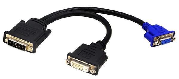 DVI-I(24+5) Han til DVI-D(24+1) og VGA (HD15) Hun