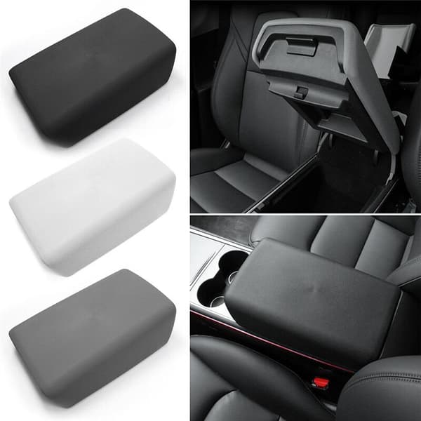 Black Center Console Armrest Cover Decorative Sticker Car Accessories for Model3/Y