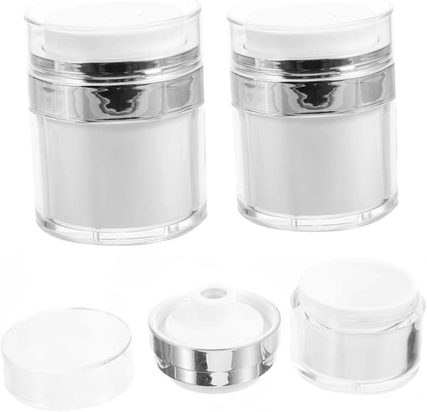 3 Pcs Face Cream Lotion Bottle Refillable Creams Sub-bottle Leak-proof Double-layer Design Toiletries for Travel