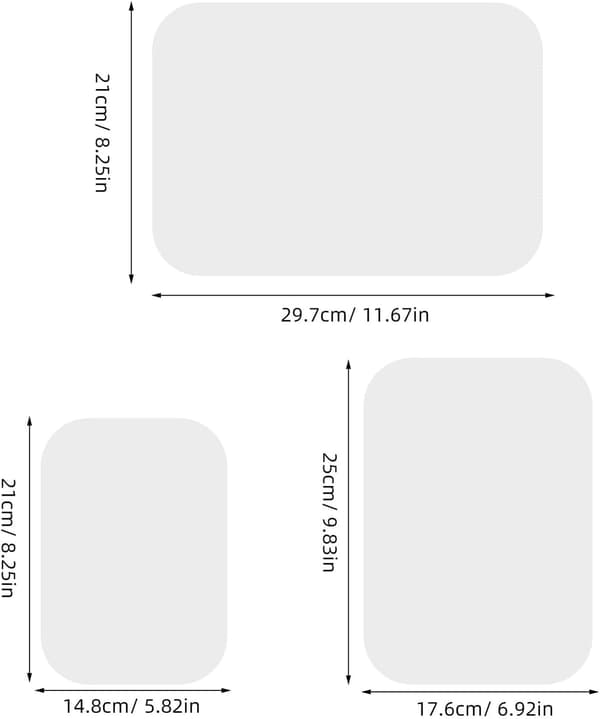 3 dobbeltsidede små tørre slettebrætter A5 A4 B5 Whiteboards