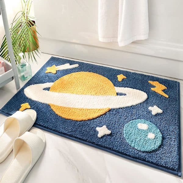 Cartoon Style Bathroom Mat, 50 x 80 cm, Super Absorbent Floor Mat, Quick-Drying Non-Slip Shower Mat
