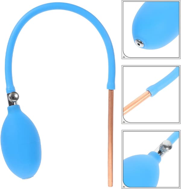 Sugar Blower Reusable Manual Candy Art Tool Blue Latex Metal Copper Safe to Use Manual Design