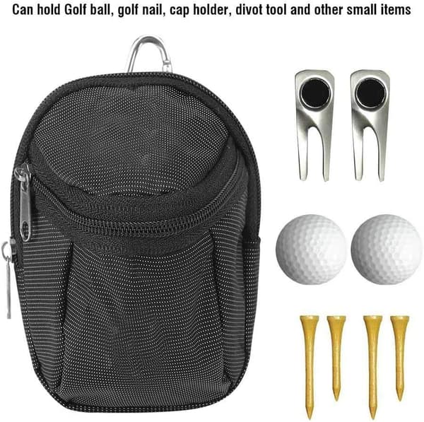 Golfboldtaske, Utility Pouch Sports Golfing Tackle Taljetaske med Nøglering til Golftilbehør