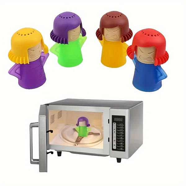Angry Mama Microwave Cleaner - Steam Cleaning Tool for Kitchen and Refrigerator Style Blue Style Blue