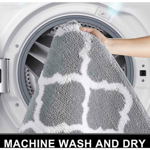 Luxury Bathroom Mat, Soft and Absorbent Microfiber Bath Mat, Non-Slip Shaggy Bath Mat, Machine Washable, 16X24